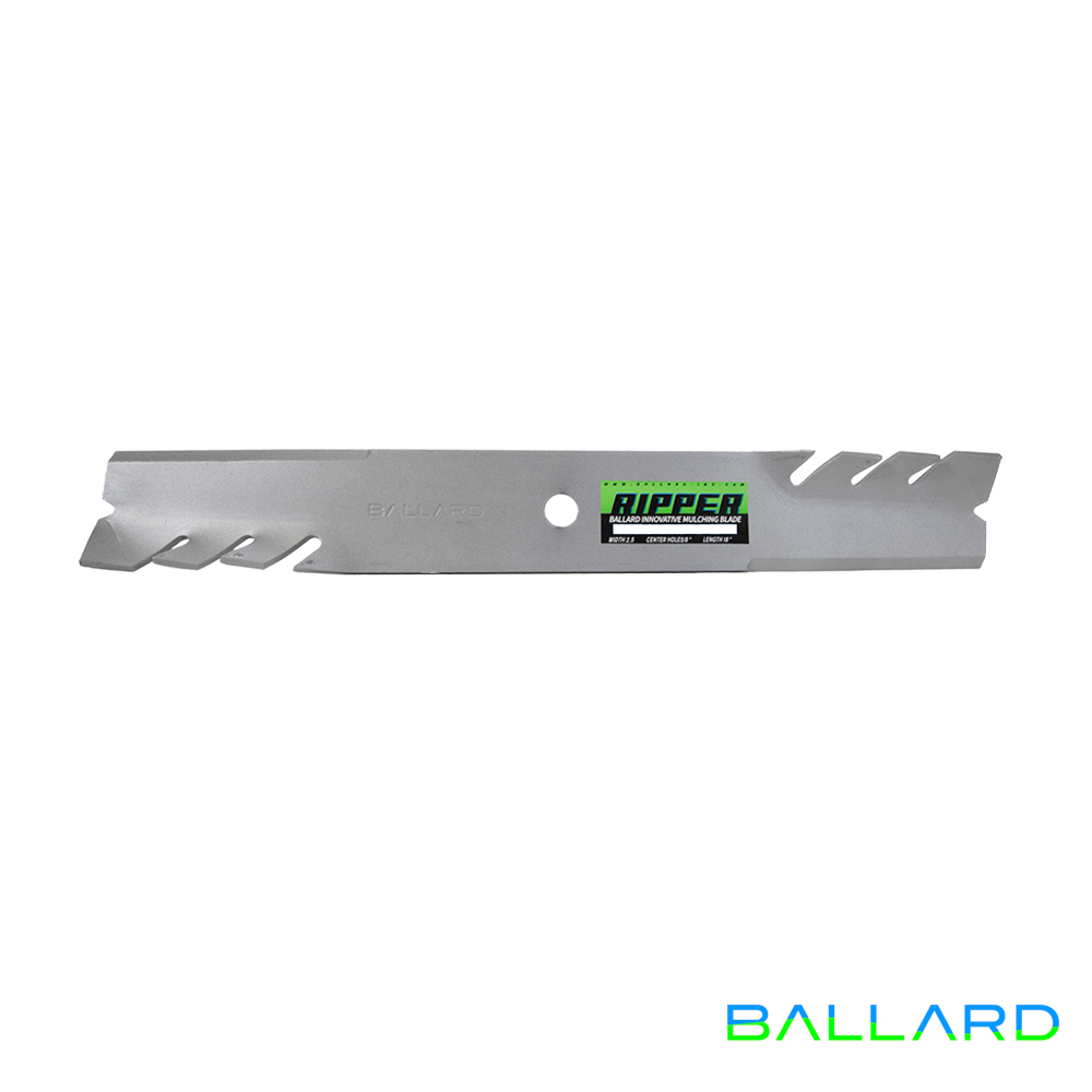MULCHING Mower Blades: 14 3/4" Long, 5/8" Center Hole, 2.5" Wide (Three Blade System) image number null